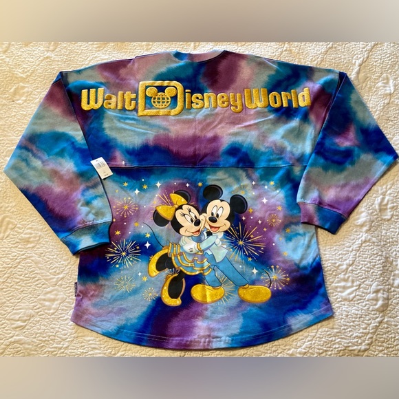Disney Tops - Walt Disney World 50thAnniversary Grand Finale Tie Dye Spirit Jersey Adult S NWT
